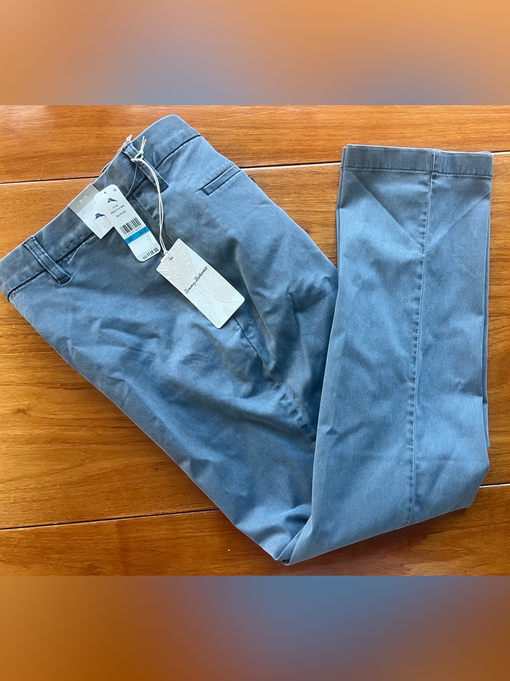 Tommy Bahama Boracay Mens Pants 36 X 32 Fog Grey Flat Front NWT $138 Logo